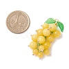 Dyed Natural Yellow Jade & Glass Seed Beaded Grape Pendants PALLOY-MZ00872-03-2