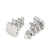 Brass Micro Pave Clear Cubic Zirconia Pendants KK-K351-68P-2
