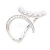 Brass Micro Pave Cubic Zirconia Cuff Open Rings RJEW-C158-03P-4