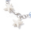 3Pcs Synthetic Turquoise Starfish Link Bracelets for Women BJEW-JB12469-6