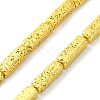 Electroplated Natural Lava Rock Beads Strands G-I360-K03-01-1
