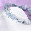 Natural Aquamarine Chip Beaded Stretch Bracelets for Women Men BJEW-K277-01-2