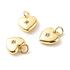 Brass Micro Pave Clear Cubic Zirconia Pendants ZIRC-P094-28G-RS-1