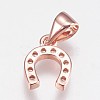Brass Micro Pave Cubic Zirconia Charms ZIRC-E145-27RG-2