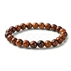 Unisex Natural Wood Beaded Stretch Bracelets BJEW-JB05463-01-1
