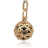 Golden Tone Brass Hollow Round Cage Pendants KK-J216-11G-2