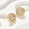 Brass Micro Pave Clear Cubic Zirconia Stud Earrings X-EJEW-Q015-10G-5