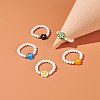 Shell Pearl Stretch Finger Ring RJEW-TA00019-3