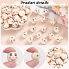 PandaHall Elite 80Pcs Printed Wood European Beads WOOD-PH0002-82-4