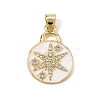 Brass Micro Pave Clear Cubic Zirconia Pendants KK-H267-009A-G-1