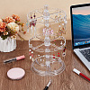2-Tier Rotatable Round Plastic Earring Display Stands EDIS-WH0032-23-4