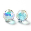 Two Tone UV Plating Rainbow Iridescent Acrylic Beads TACR-D010-03B-02-2