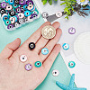 80Pcs 5 Colors Printed Freshwater Shell Charms SHEL-AR0001-12-3