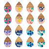 16Pcs 8 Colors Resin and Walnut Pendants FIND-TA0006-39-2