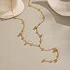 European Stainless Steel Round Bead Tassel Y Chain Necklaces for Women BF6806-3