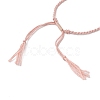 Braided Cotton Cord Bracelet Making MAK-L043-02G-08-3