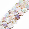 Electroplated Natural Freshwater Shell Beads Strands X-SHEL-N026-203B-01-1
