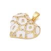Brass Micro Pave Clear Cubic Zirconia Pendants KK-R221-01G-02-2
