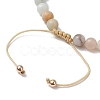 Natural Flower Amazonite Round Beaded Braided Bead Bracelets BJEW-JB10692-01-4