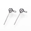 Non-Tarnish 304 Stainless Steel Ball Stud Earring Findings X-STAS-G099-09P-1