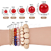 1005Pcs 5 Styles Dyed Natural Wood Beads WOOD-PH0003-42A-5