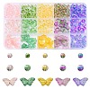 410Pcs 15 Style Transparent Spray Painted Glass Beads GLAA-YW0001-81-1