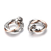 Ion Plating(IP) 201 Stainless Steel Interlocking Ring Pendants STAS-N099-01RG-3