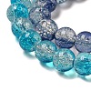 Transparent Crackle Baking Paint Glass Beads Strands DGLA-T003-01A-M-2