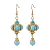 Lantern 304 Stainless Steel Synthetic Imperial Jasper Dangle Earrings EJEW-MZ00609-01-1