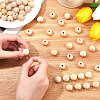 52 Pcs 26 Styles Unfinished Natural Wood European Beads WOOD-SC0001-32-3