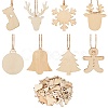 8 Bag 8 Style Unfinished Natural Wood Cutouts Ornaments WOOD-SZ0001-17-1