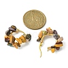 Natural Mookaite Chips Braided Hoop Earrings EJEW-JE04940-17-2