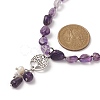 Natural Amethyst & Pearl & Cubic Zirconia Tree of Life Pendant Necklace NJEW-JN04335-01-1