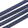 Braided Flat Single Face Imitation Leather Cords LC-T003-01B-1