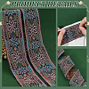 7M Ethnic Style Polyester Flower Jacquard Ribbons OCOR-WH0091-72A-01-5