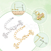 4Pcs 2 Colors Brass Micro Pave Clear Cubic Zirconia Ends with Chains FIND-BBC0005-22B-6