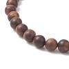 Natural Lava Rock & Synthetic Hematite & Wood Buddhist Necklace NJEW-JN04305-6