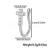 925 Sterling Silver Pave Clear Cubic Zirconia Cross Nose Rings MA2524-6-1
