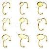 9Pcs 9 Styles Ion Plating(IP) 304 Stainless Steel Open Cuff Ring Components STAS-YW0003-18G-1
