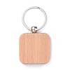 Natural Wood Keychain HJEW-P008-05-1