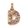 Brass Micro Pave Cubic Zirconia Pendants KK-C076-29D-G02-1