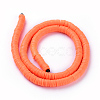 Flat Round Handmade Polymer Clay Beads CLAY-R067-6.0mm-12-2