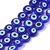 Handmade Evil Eye Lampwork Beads Strands LAMP-S191-02C-12-2