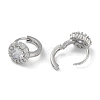 Brass Micro Pave Clear Cubic Zirconia Hoop Earring EJEW-L292-006P-2