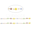 Faceted Cube Glass & Round Beaded Chains CHC-G018-03KCG-03-2