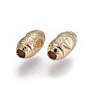 Electroplate Brass Textured Beads KK-F789-32G-2
