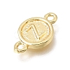 Brass Disc with Initial Links Connector Charms KK-E802-36G-Z-2