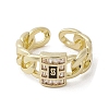 Brass with Cubic Zirconia Adjustable Rings RJEW-K257-61G-2