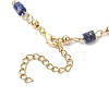 304 Stainless Steel Natural Dyed Lapis Lazuli Link Bracelets for Women BJEW-JB11683-02-4