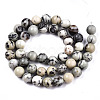 Natural Dendritic Jasper Beads Strands G-T129-17-2